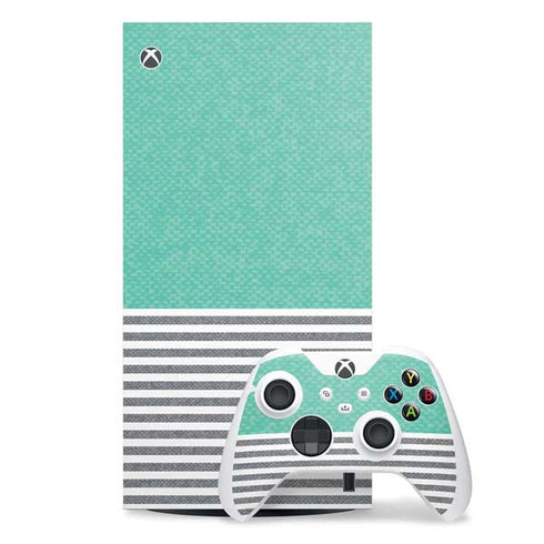 Teal and Grey Stripes Xbox Series X Skins